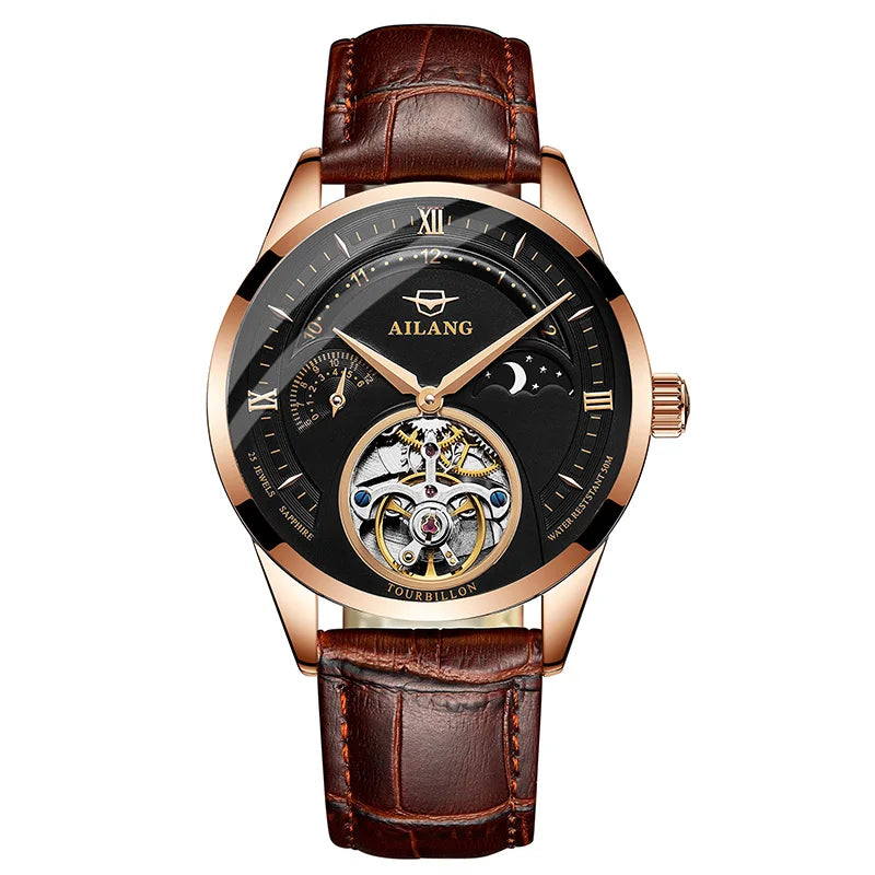 Montre Automatique AILANG — Tourbillon Squelette, Or Rose