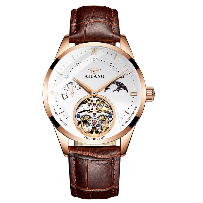 Montre Automatique AILANG — Tourbillon Squelette, Or Rose