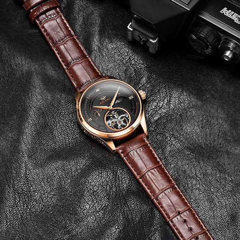 Montre Automatique AILANG — Tourbillon Squelette, Or Rose