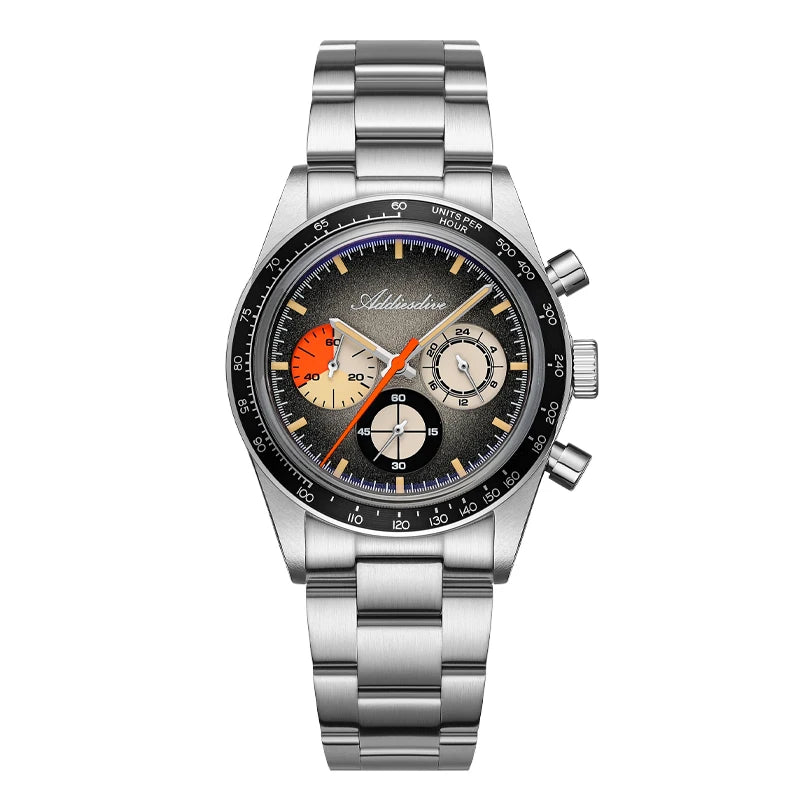Montre Chronographe ADDIESDIVE — Verre Bombé, Super Lumineuse
