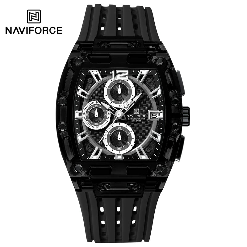 Montre NAVIFORCE 7105 — Chronographe, Boîtier Transparent