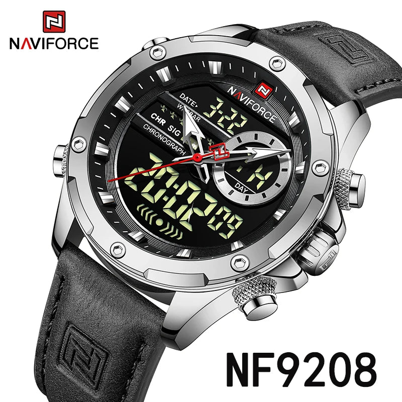 Montre NAVIFORCE 9208 — Quartz &amp; LED, Militaire
