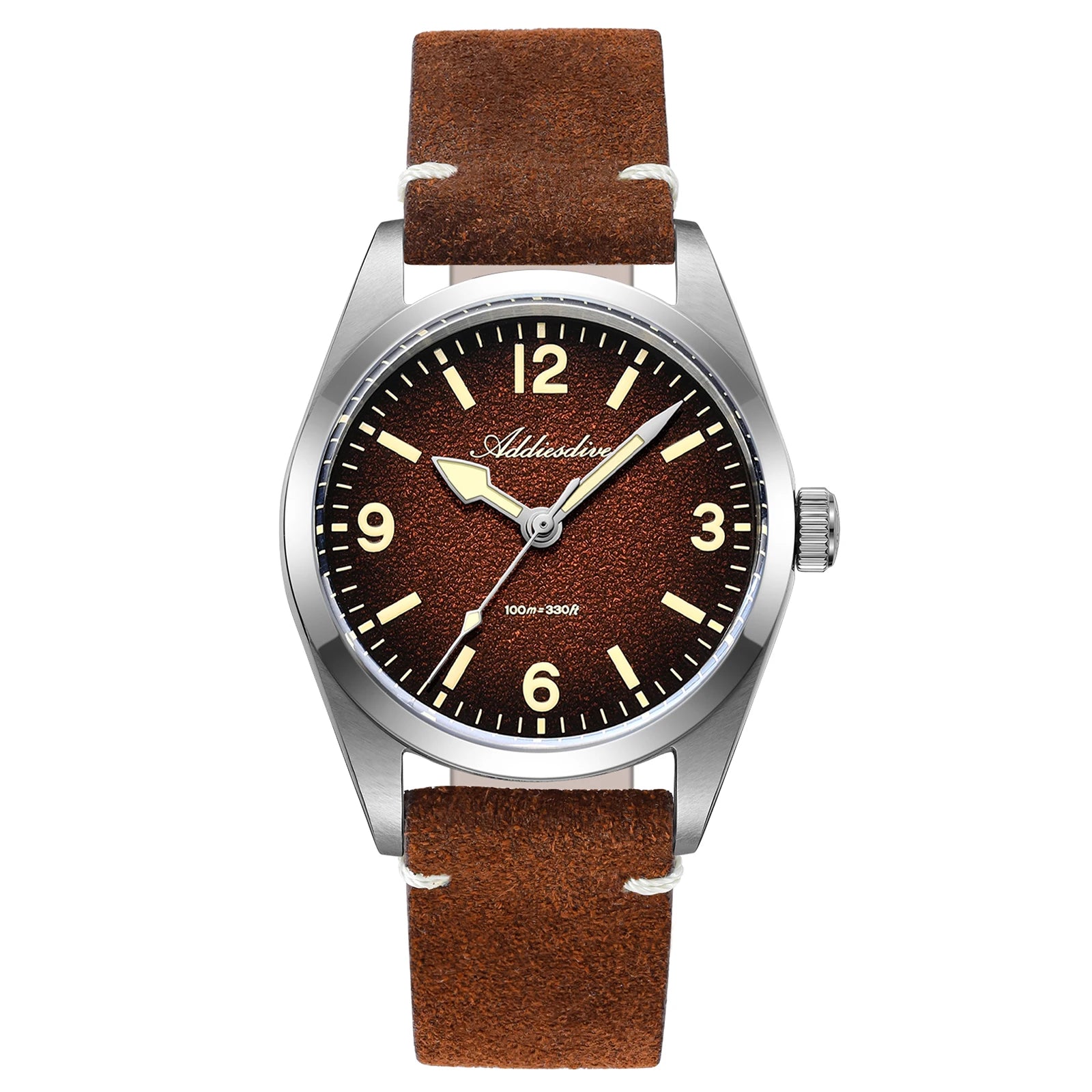 Montre Plongée ADDIESDIVE 36mm — Verre Saphir, Cuir