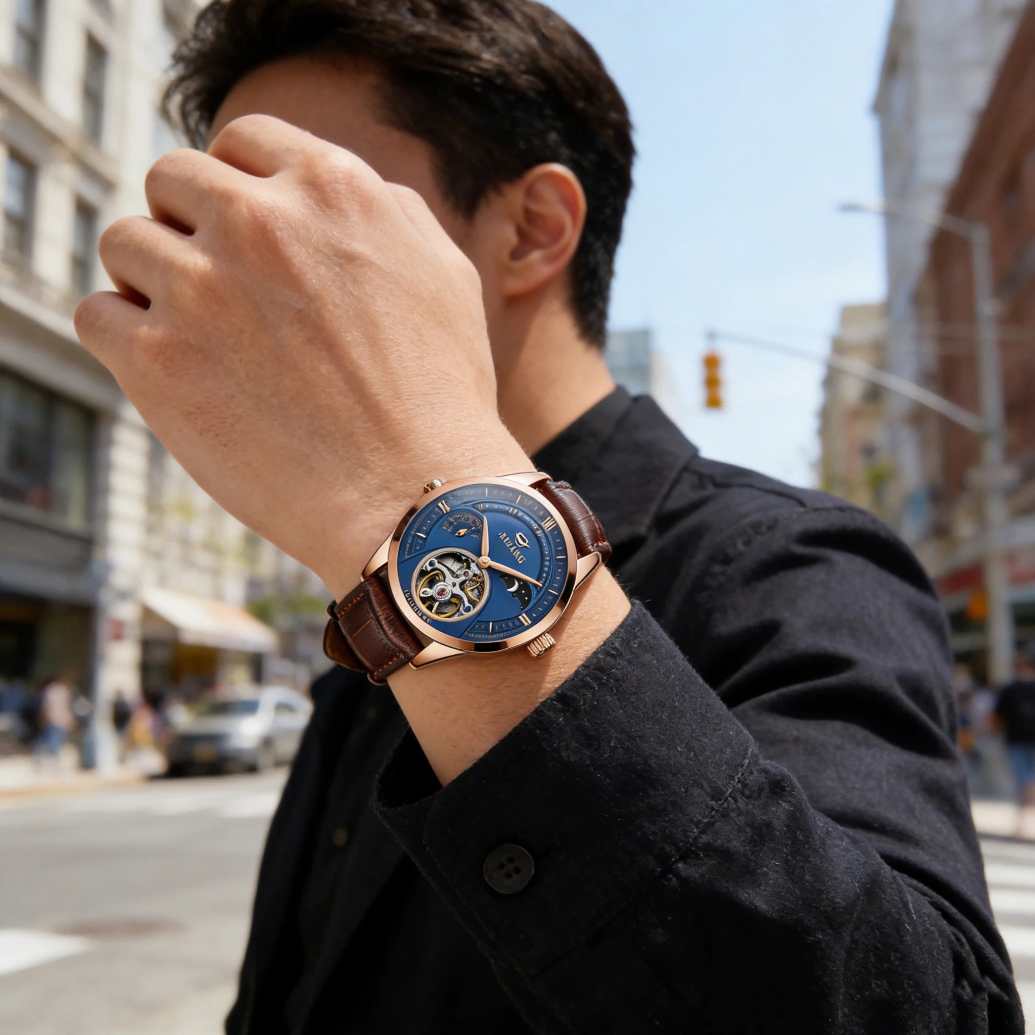 Montre Automatique AILANG — Tourbillon Squelette, Or Rose