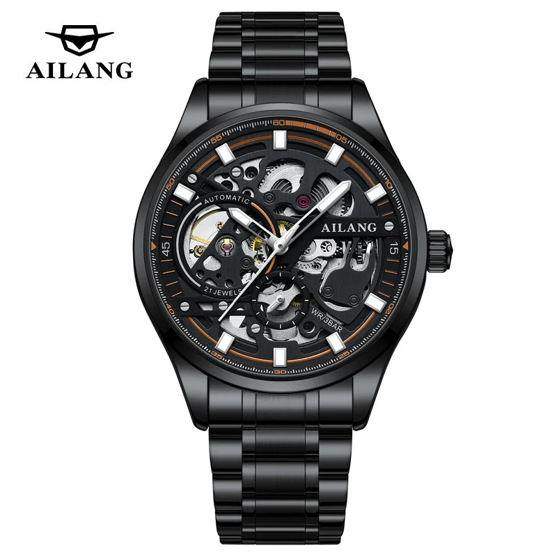 Montre Automatique AILANG 8835 — Squelette Steampunk, Acier