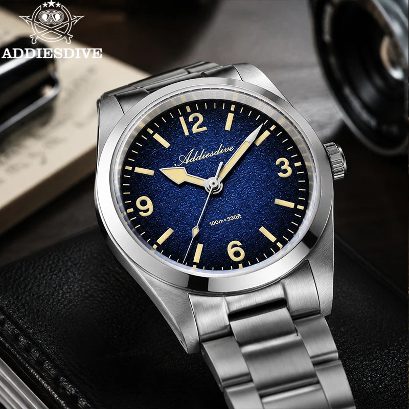 Montre Plongée ADDIESDIVE 36mm — Verre Saphir, Cuir
