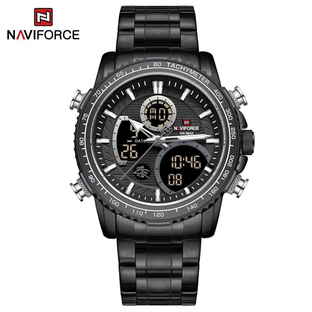 Montre NAVIFORCE — Chronographe Quartz, Bracelet Acier
