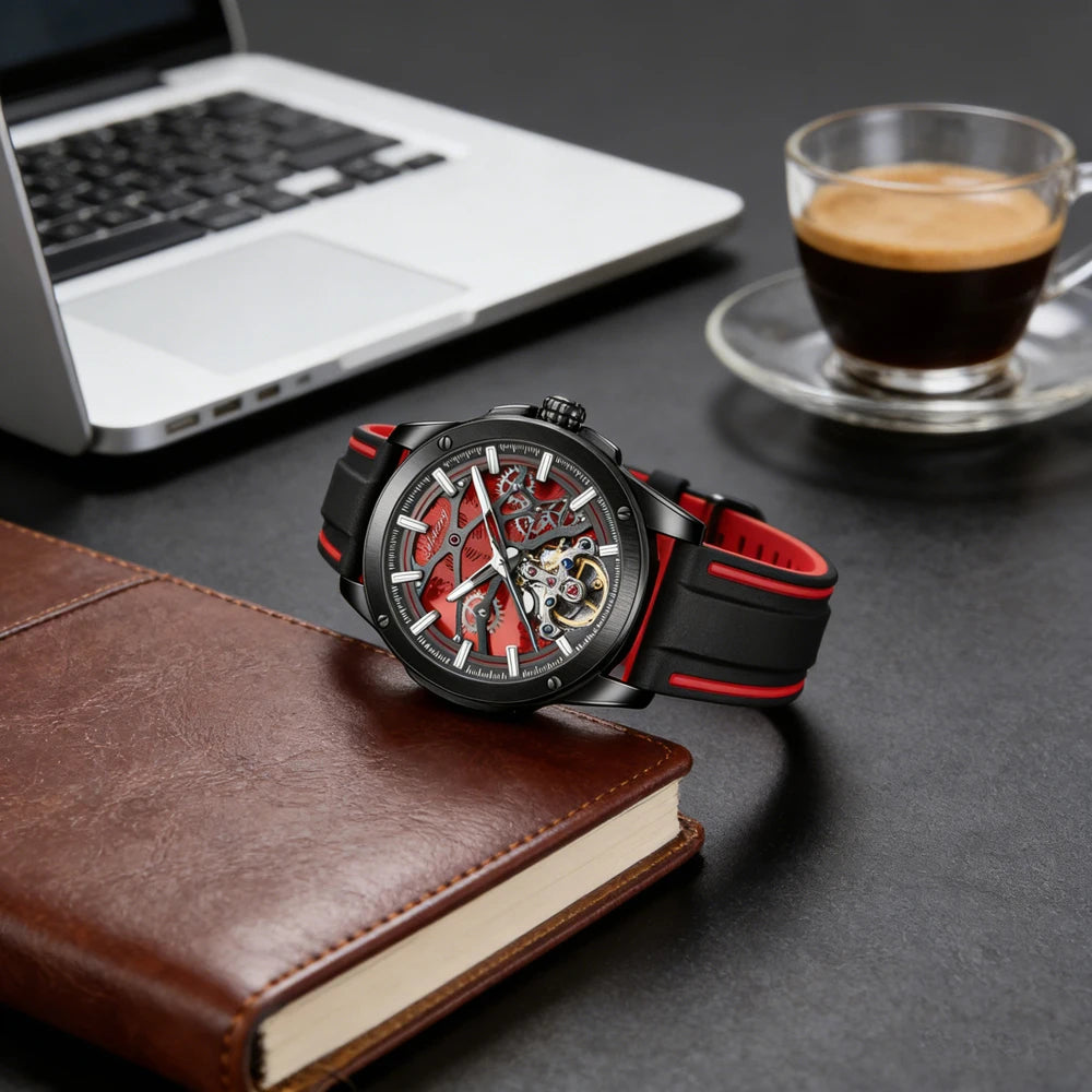 Montre Automatique AILANG — Squelette Tourbillon, Silicone