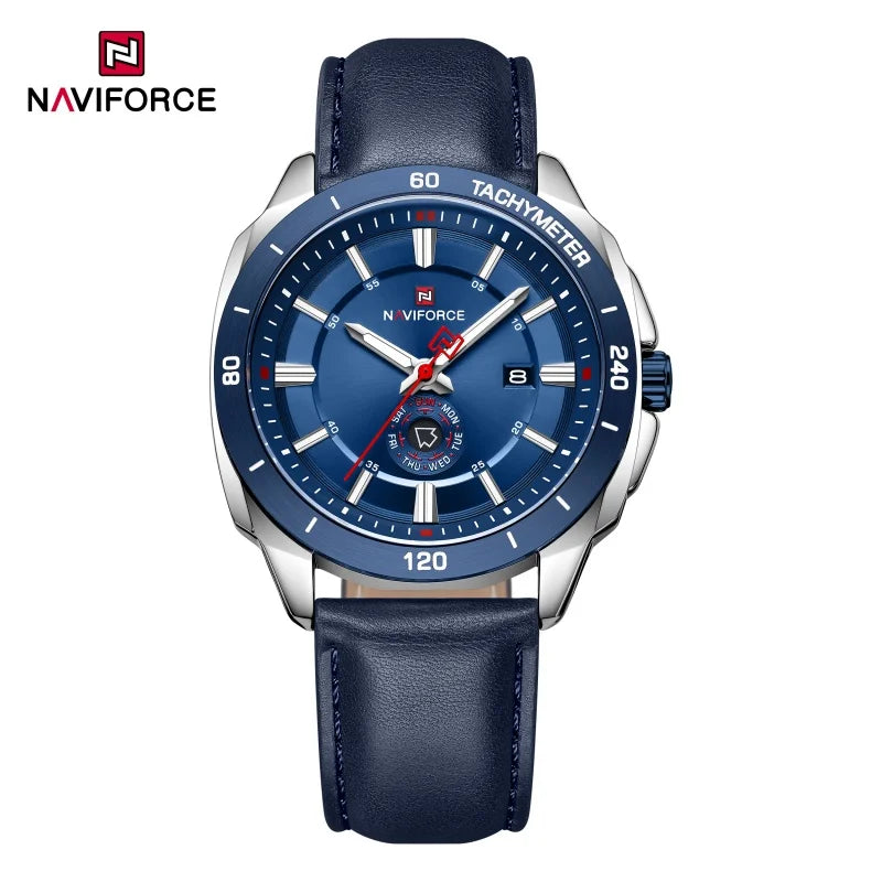 Montre NAVIFORCE — Quartz, Cuir, Coffret Inclus