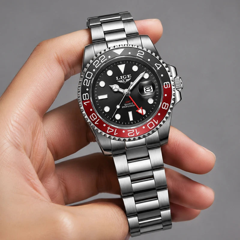 Montre décontractée pour homme LIGE, montre fashion business plongeur, montre de luxe étanche pour hommes, chronographe quartz sport, Relogio Masculino