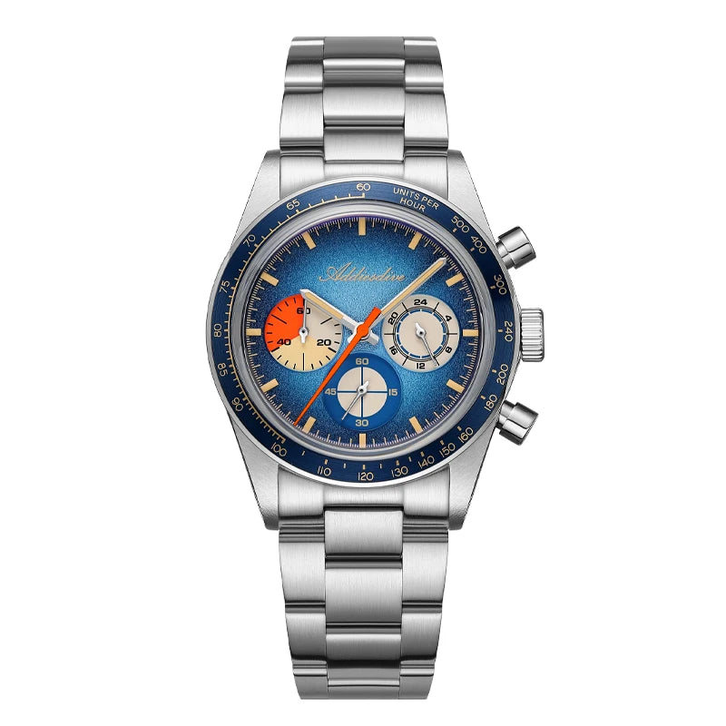 Montre Chronographe ADDIESDIVE — Verre Bombé, Super Lumineuse