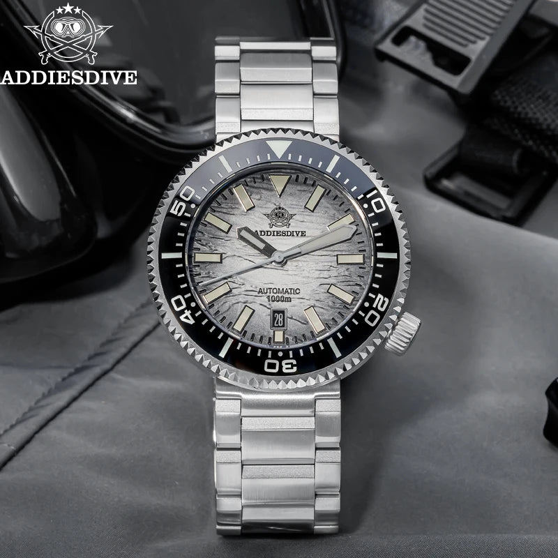Montre Automatique ADDIESDIVE — Mouvement 8215, Étanche 1000m