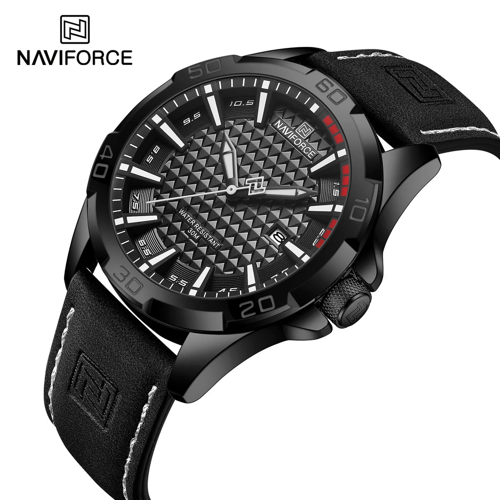 Montre NAVIFORCE NF8023 — Quartz, Calendrier, Cuir