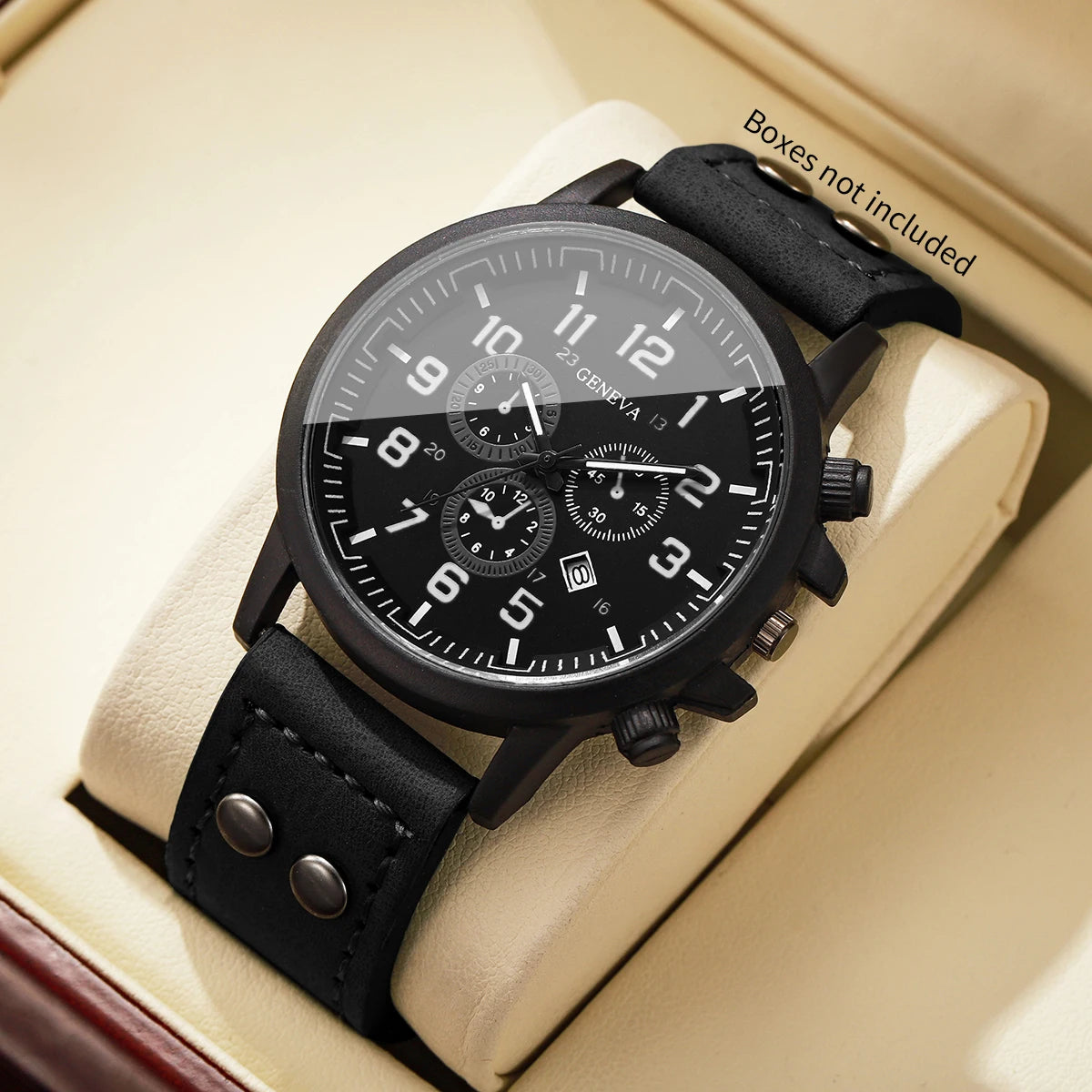Montre Homme à Quartz, Bracelet en Cuir, Montre Militaire et Sportive pour Homme, Relogio Masculino (Sans Boîte)