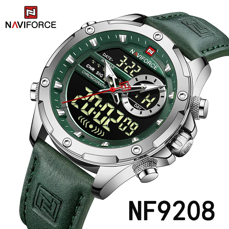 Montre NAVIFORCE 9208 — Quartz &amp; LED, Militaire