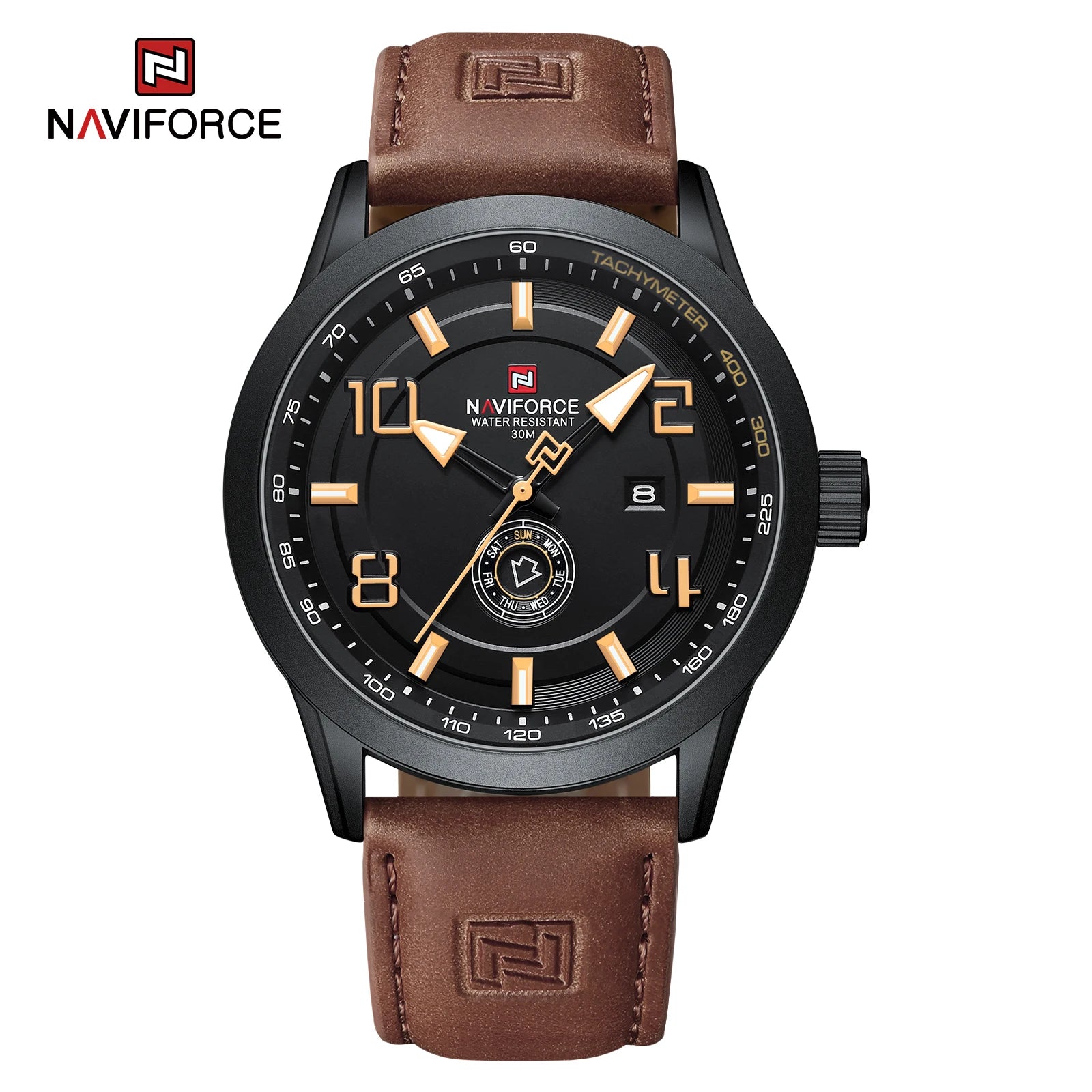 Montre NAVIFORCE — Quartz, Date &amp; Jour, Cuir