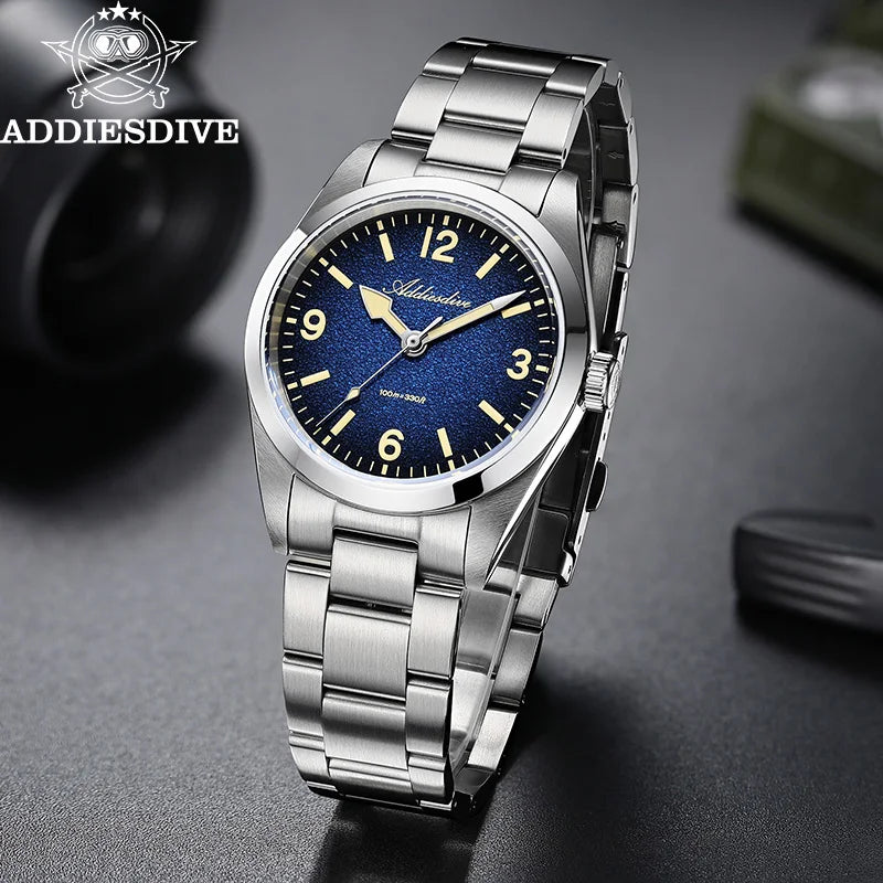 Montre Plongée ADDIESDIVE 36mm — Verre Saphir, Cuir