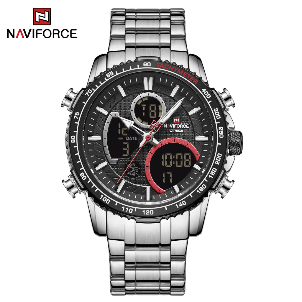 Montre NAVIFORCE — Chronographe Quartz, Bracelet Acier
