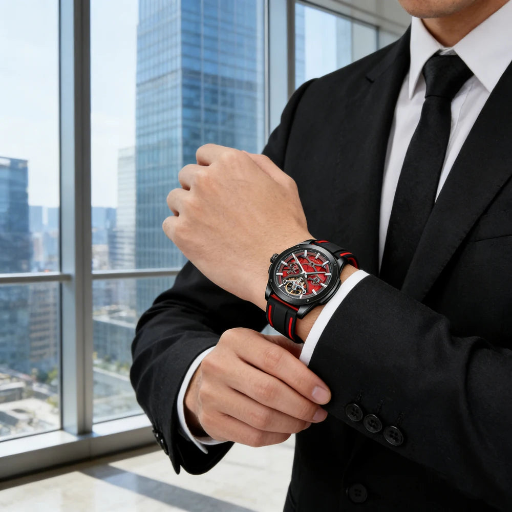 Montre Automatique AILANG — Squelette Tourbillon, Silicone