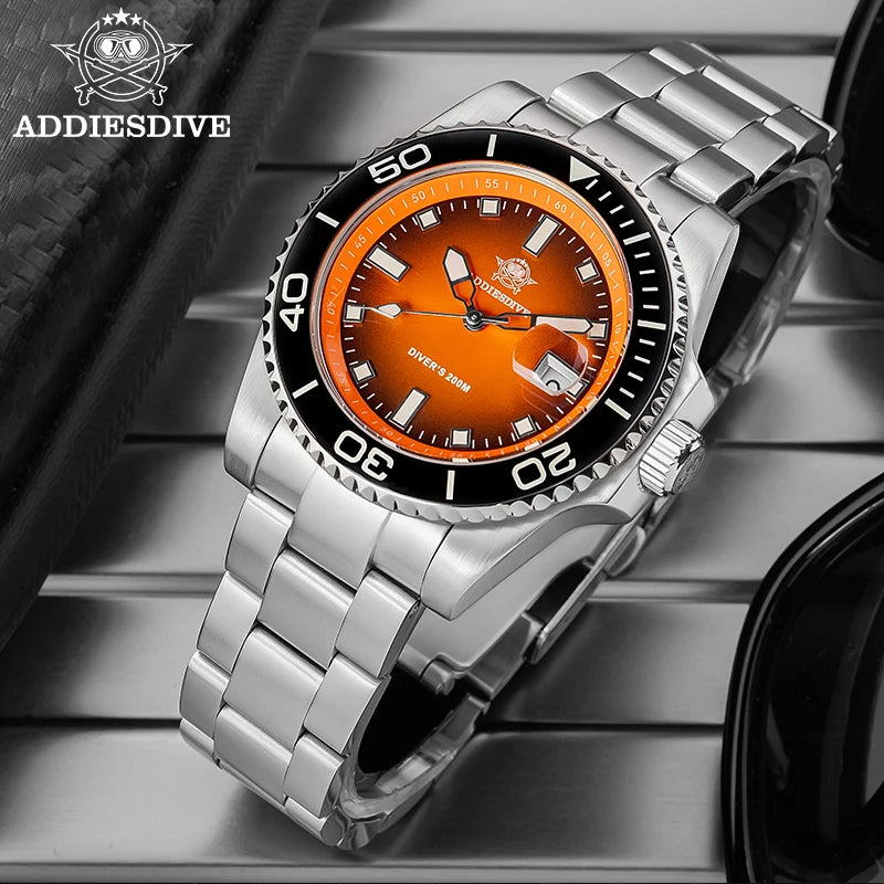 Montre Plongée ADDIESDIVE — Lunette Céramique, Acier ou Rubber