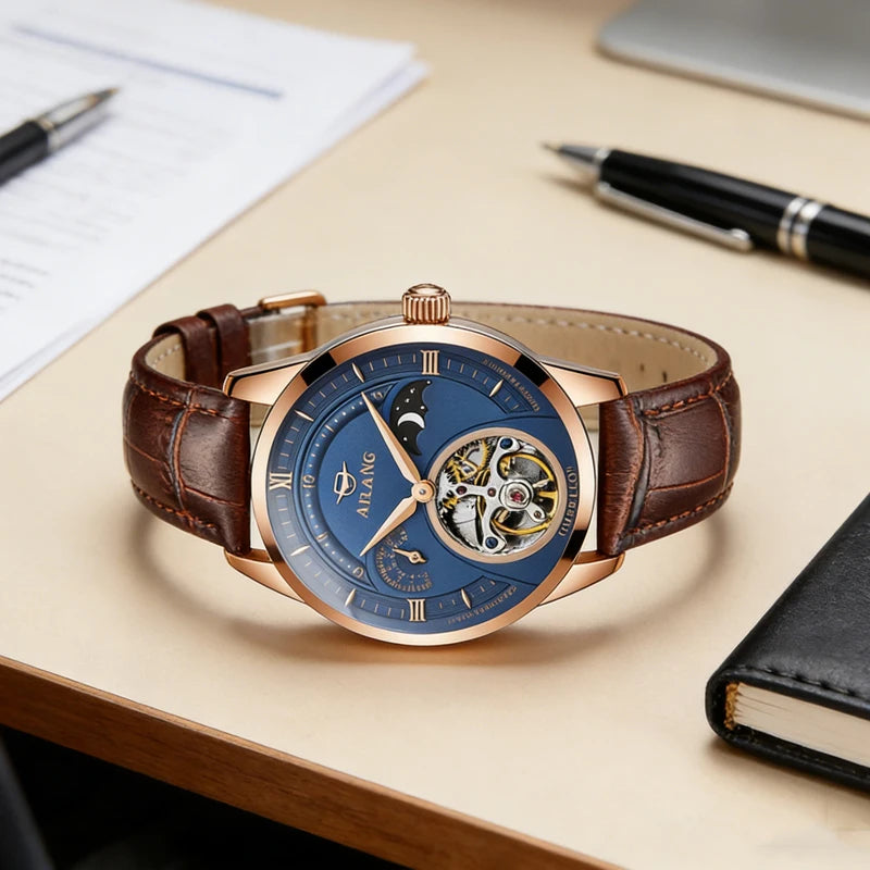 Montre Automatique AILANG — Tourbillon Squelette, Or Rose