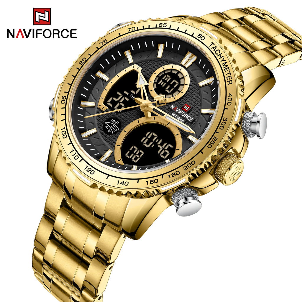 Montre NAVIFORCE — Chronographe Quartz, Bracelet Acier