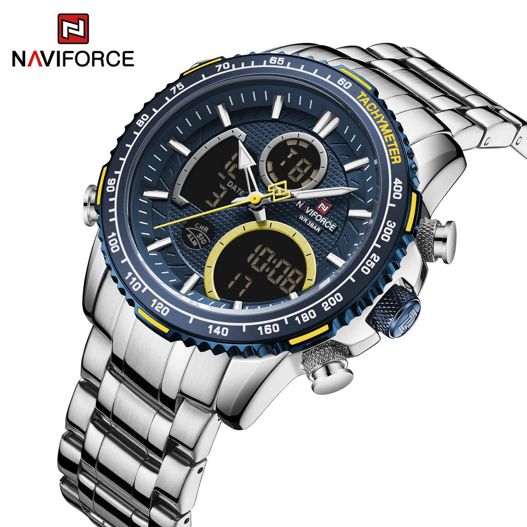 Montre NAVIFORCE — Chronographe Quartz, Bracelet Acier