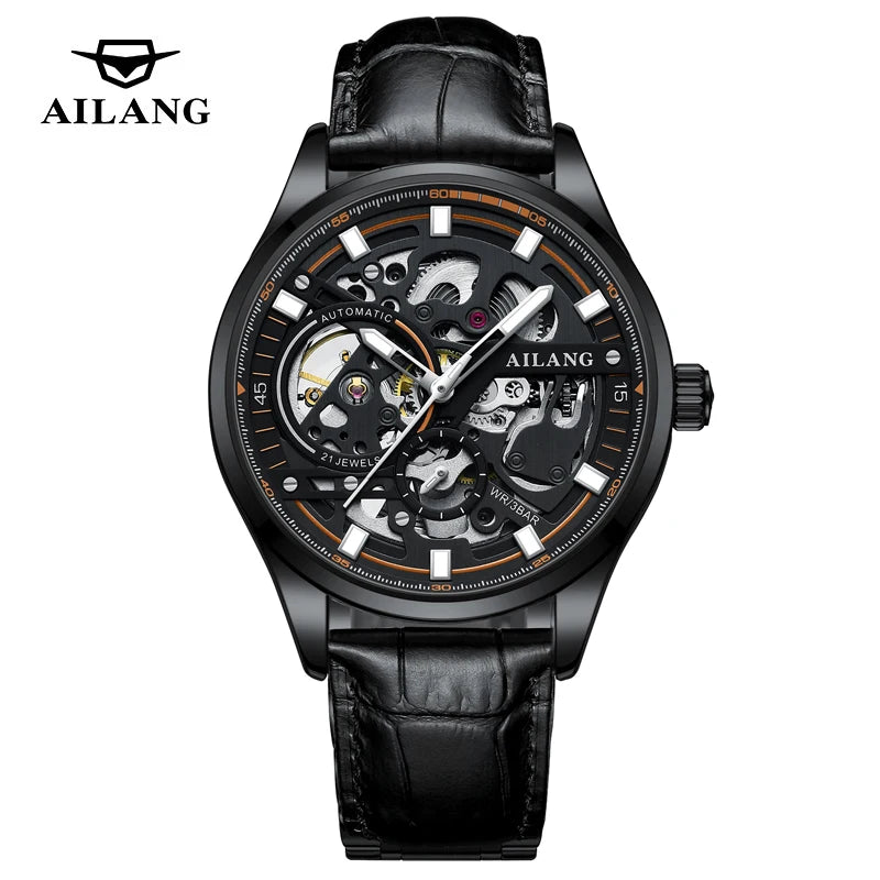 Montre Automatique AILANG 8835 — Squelette Steampunk, Acier