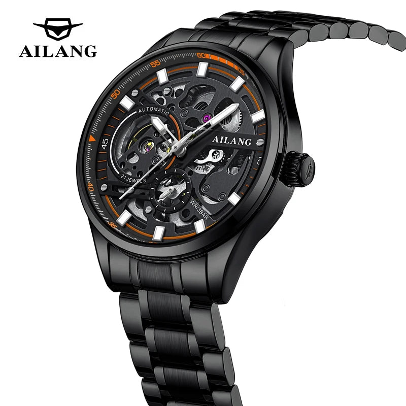 Montre Automatique AILANG 8835 — Squelette Steampunk, Acier