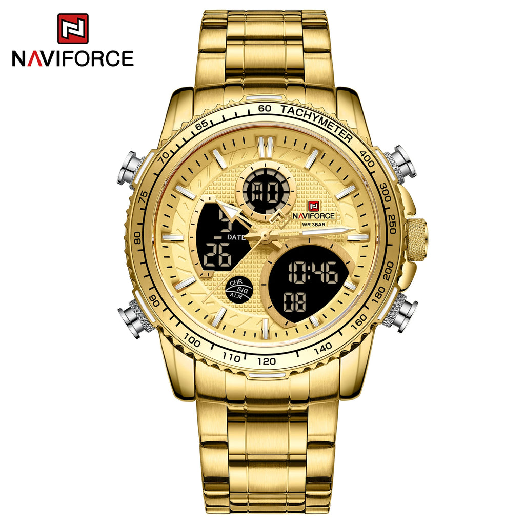Montre NAVIFORCE — Chronographe Quartz, Bracelet Acier