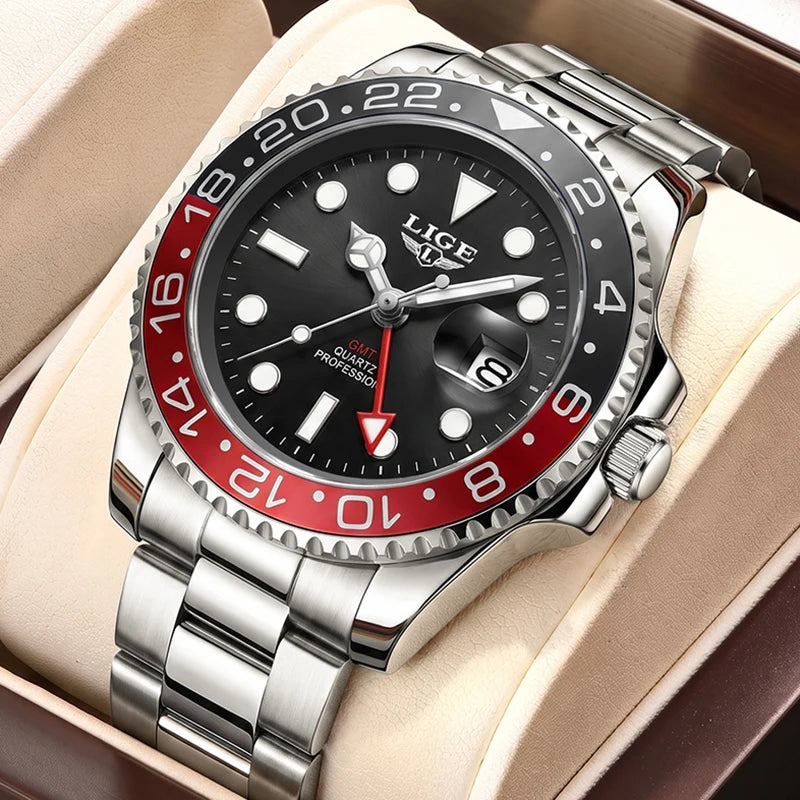 Montre décontractée pour homme LIGE, montre fashion business plongeur, montre de luxe étanche pour hommes, chronographe quartz sport, Relogio Masculino
