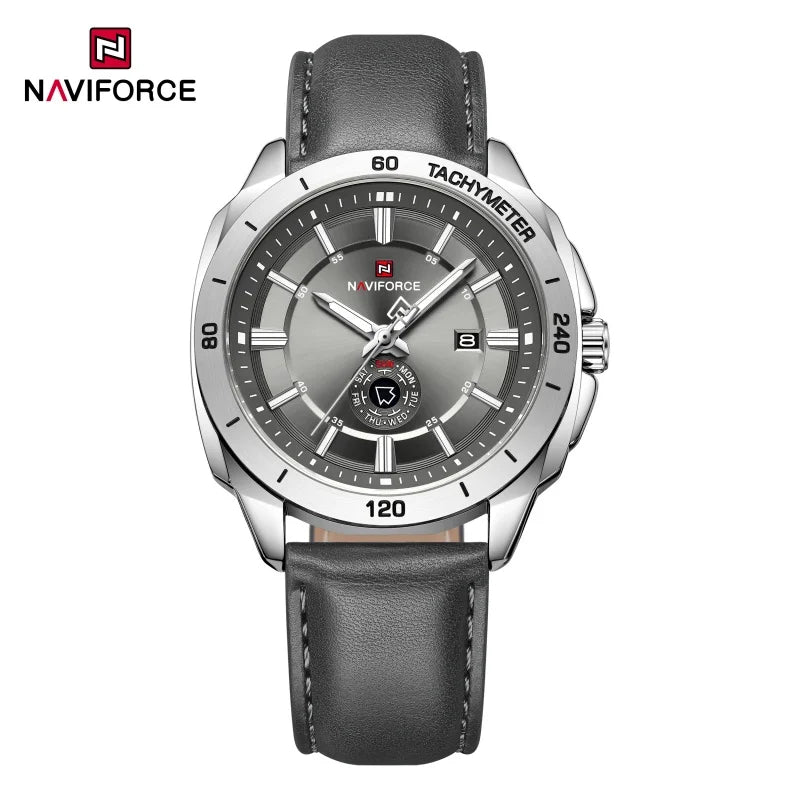 Montre NAVIFORCE — Quartz, Cuir, Coffret Inclus