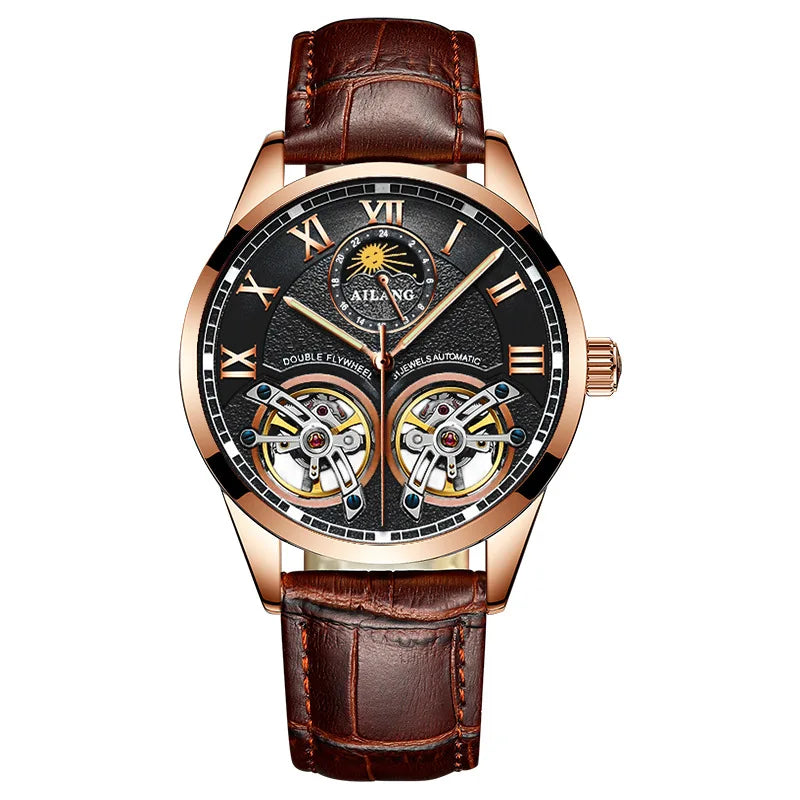 Montre Automatique AILANG — Double Tourbillon, Cuir