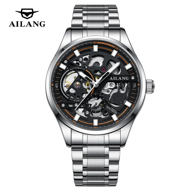 Montre Automatique AILANG 8835 — Squelette Steampunk, Acier