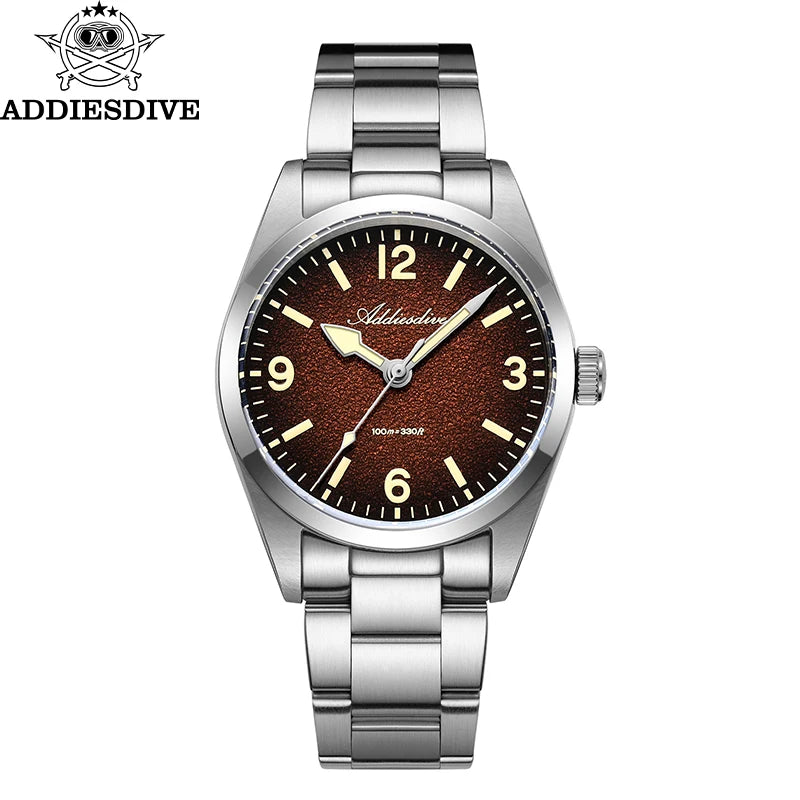 Montre Plongée ADDIESDIVE 36mm — Verre Saphir, Cuir