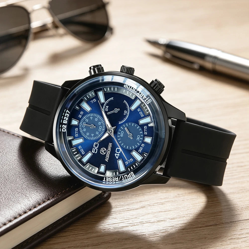 Montre Quartz Homme Nouvelle 1Pc, Pratique et Polyvalente, Le Meilleur Choix pour Offrir en Cadeau aux Pères et Petit Amis (Sans Boîte Fournie)