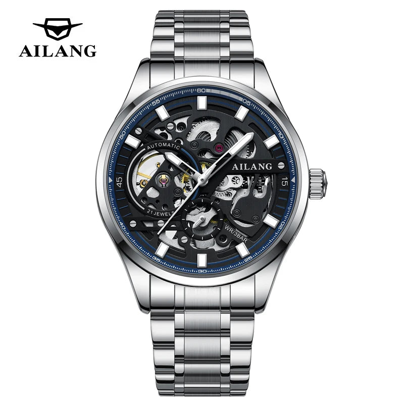 Montre Automatique AILANG 8835 — Squelette Steampunk, Acier