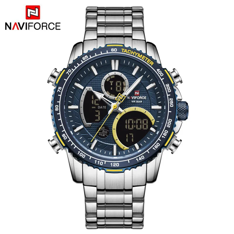 Montre NAVIFORCE — Chronographe Quartz, Bracelet Acier