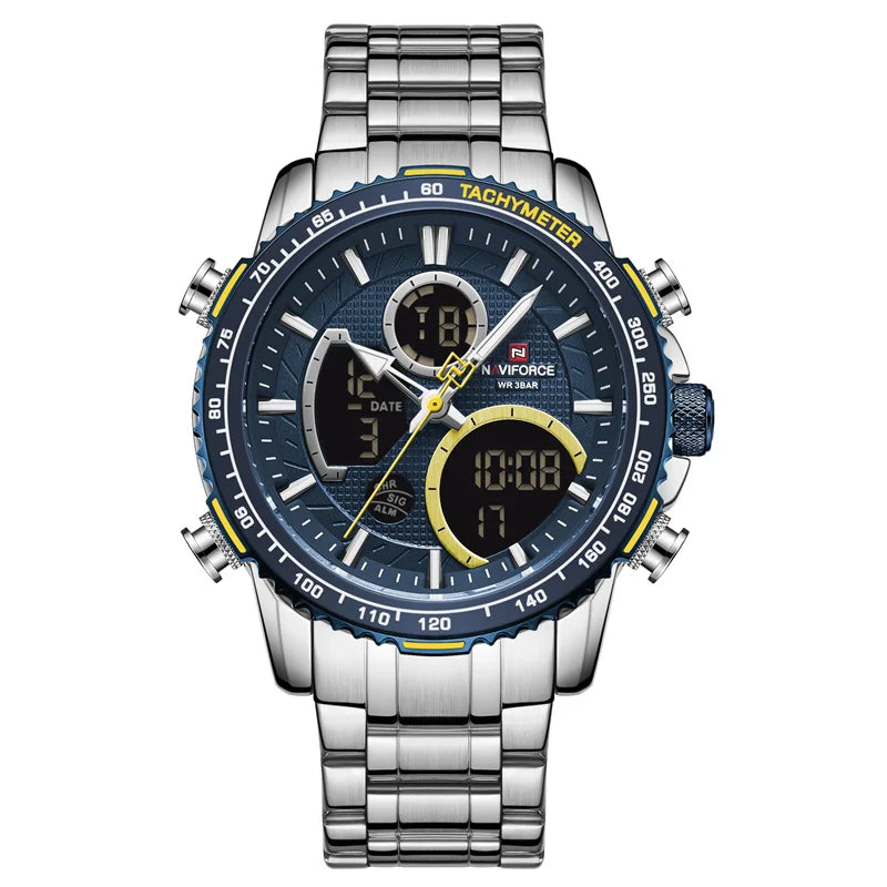 Montre NAVIFORCE — Chronographe Quartz, Bracelet Acier
