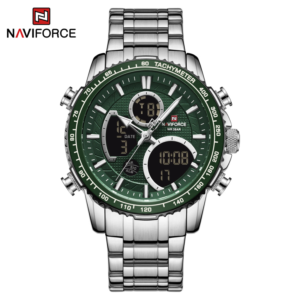 Montre NAVIFORCE — Chronographe Quartz, Bracelet Acier