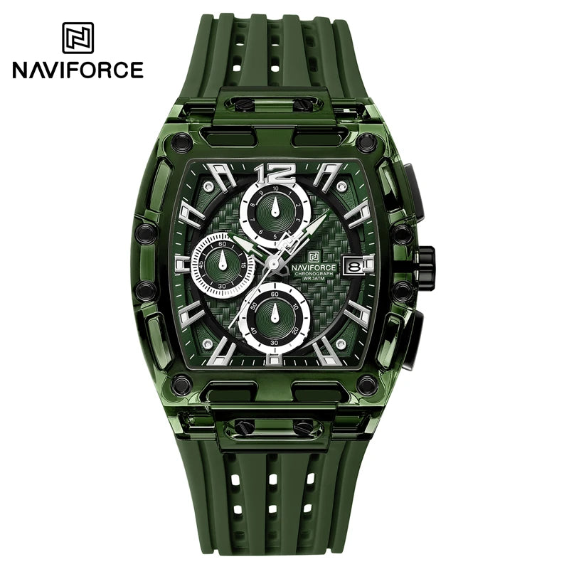Montre NAVIFORCE 7105 — Chronographe, Boîtier Transparent