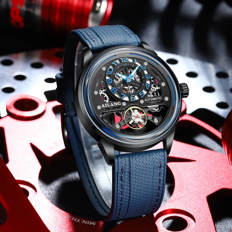 Montre Automatique AILANG — Tourbillon Squelette, Noire
