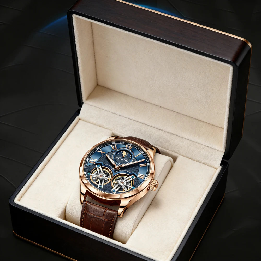 Montre Automatique AILANG — Double Tourbillon, Cuir