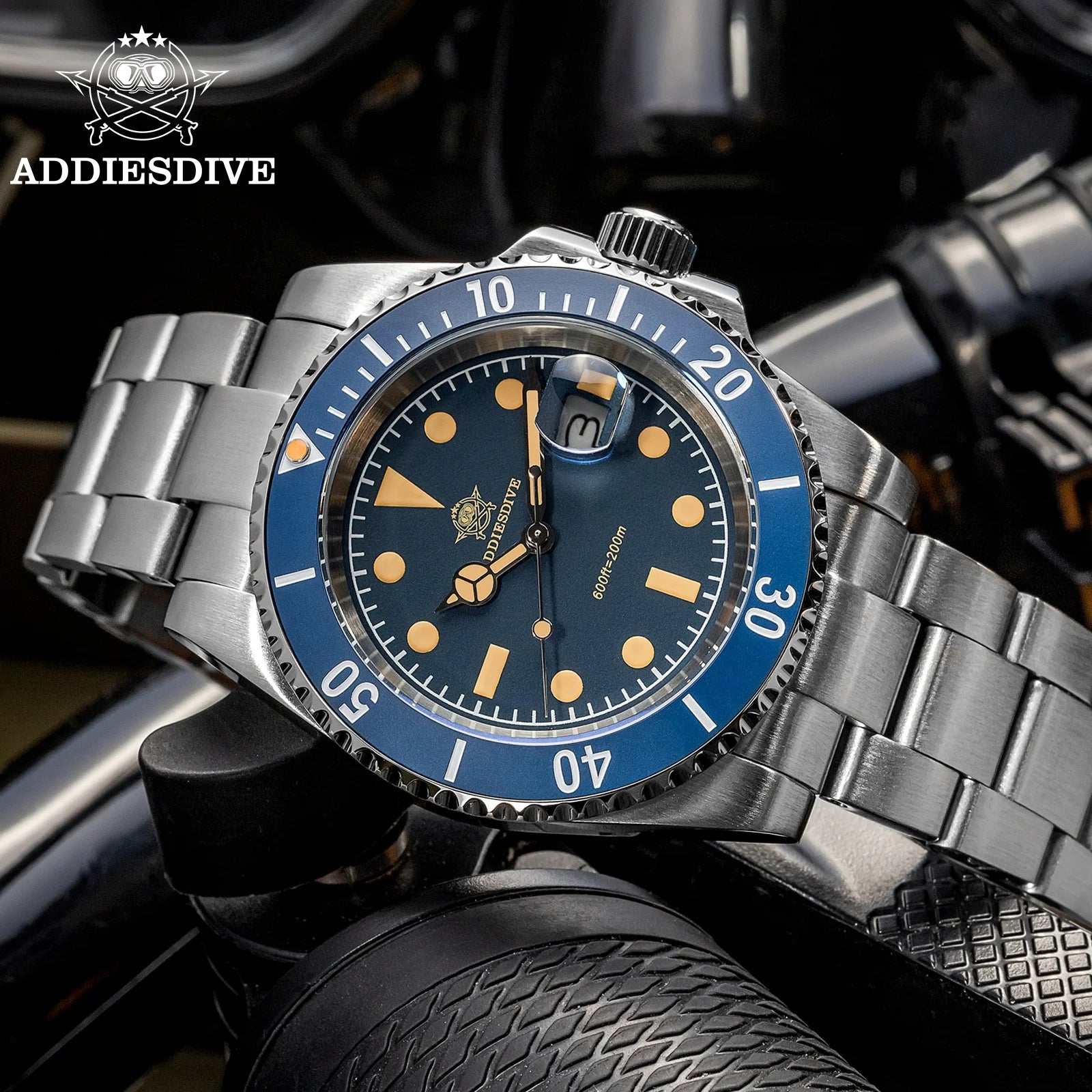 Montre Plongée ADDIESDIVE — Lunette Céramique Verte, 200m