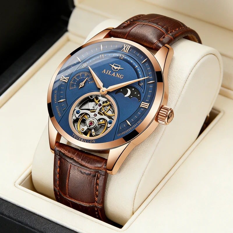 Montre Automatique AILANG — Tourbillon Squelette, Or Rose