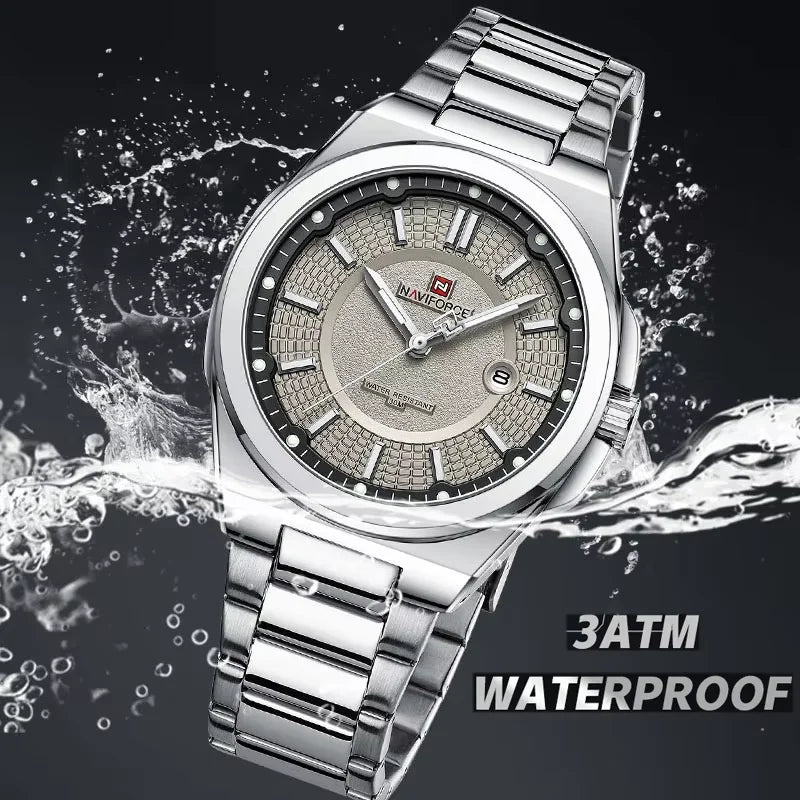 Montre NAVIFORCE — Classique, Acier Inoxydable