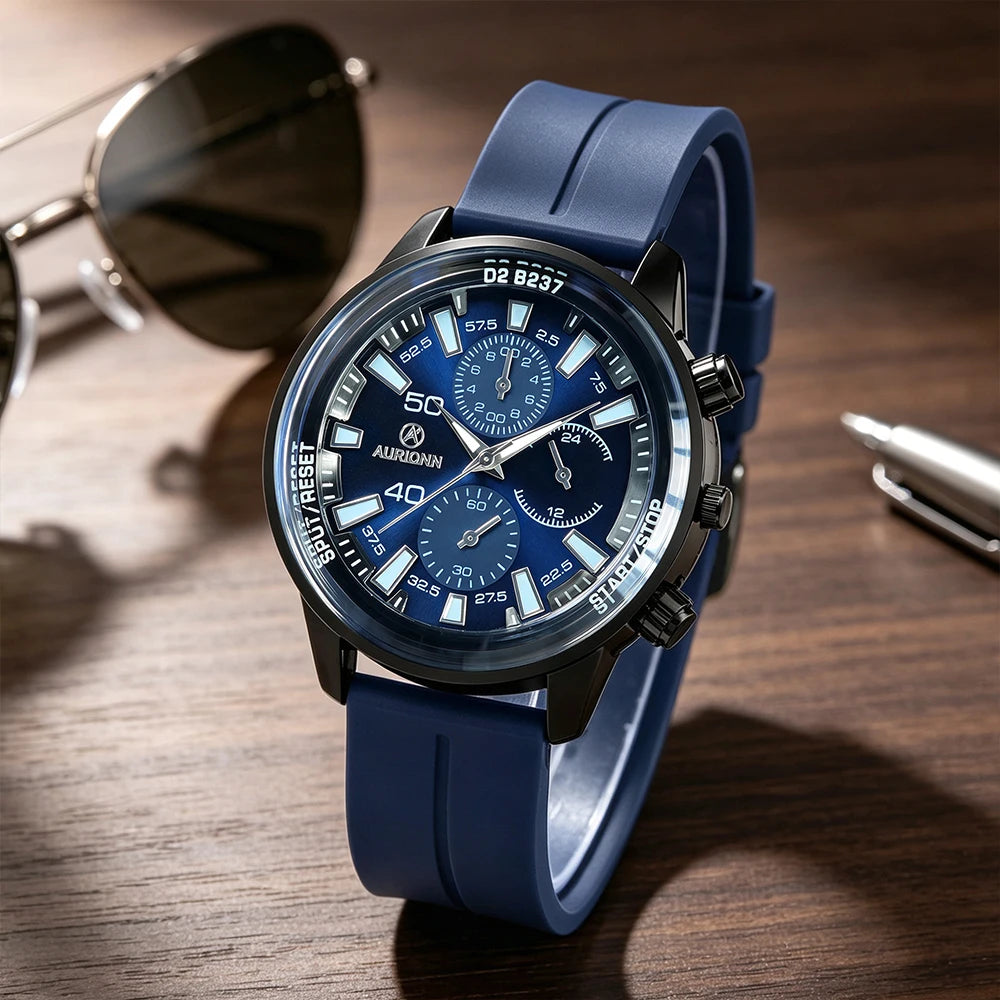 Montre Quartz Homme Nouvelle 1Pc, Pratique et Polyvalente, Le Meilleur Choix pour Offrir en Cadeau aux Pères et Petit Amis (Sans Boîte Fournie)
