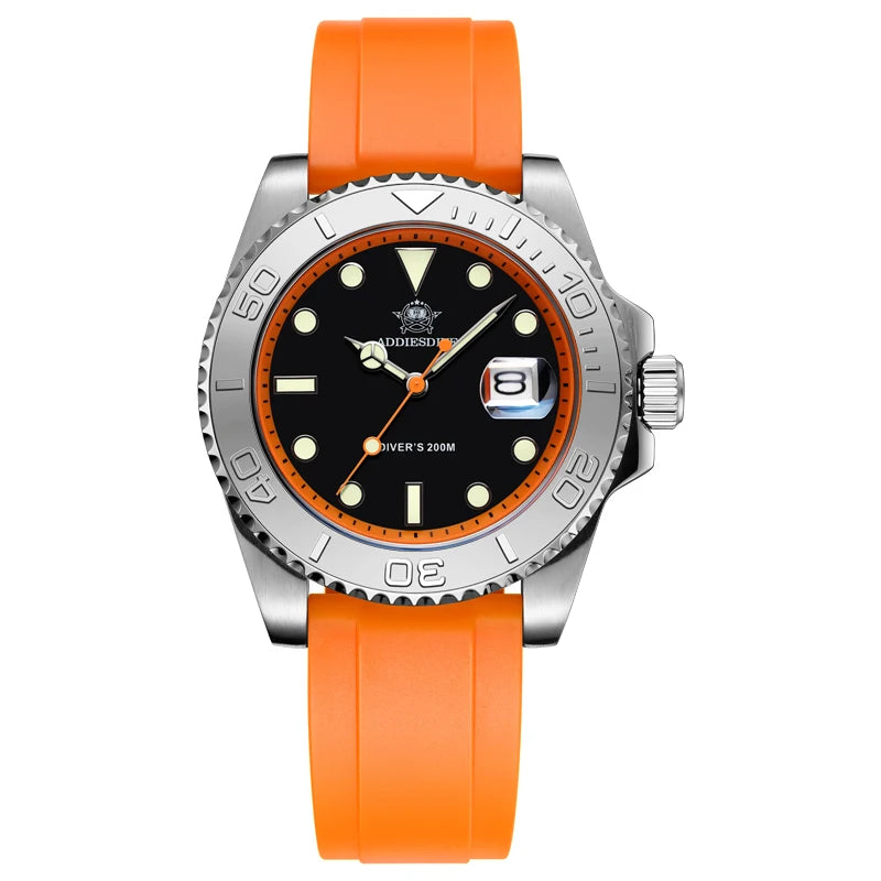 Montre Plongée ADDIESDIVE — Lunette Rotative, Bracelet Rubber