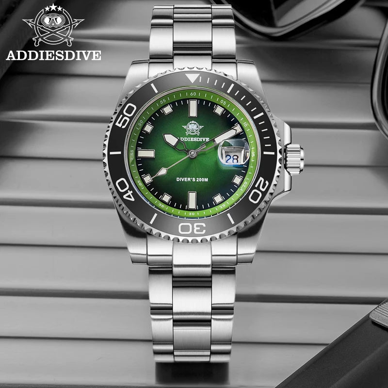 Montre Plongée ADDIESDIVE — Lunette Céramique, Acier ou Rubber