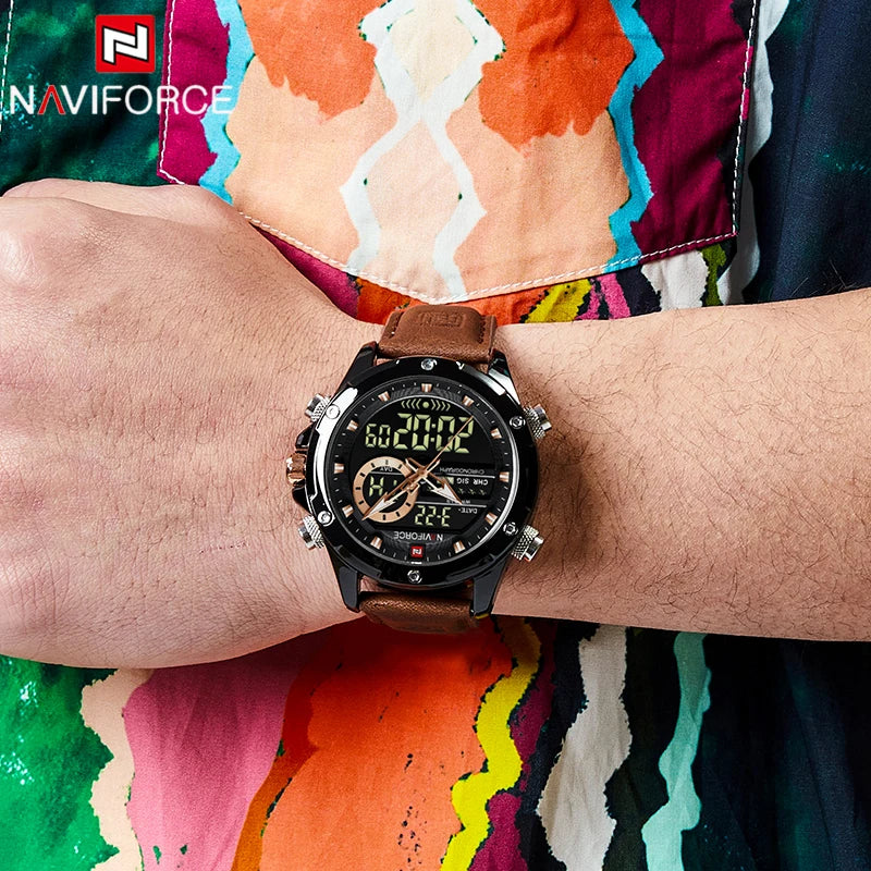 Montre NAVIFORCE 9208 — Quartz &amp; LED, Militaire